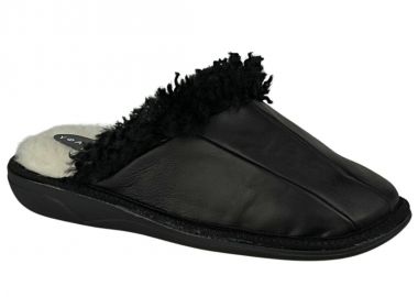 Παντόφλες γυναικείες | Δερμάτινες | Υφαντίδης | 330202 | Μαύρο - Υφαντίδης - 